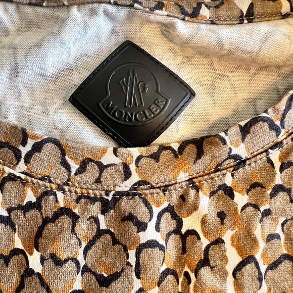 MONCLER ANIMAL PRINT MAGLIA TEE SZ M BLACK BROWN AUTHENTIC COTTON UNISEX - Picture 5 of 9